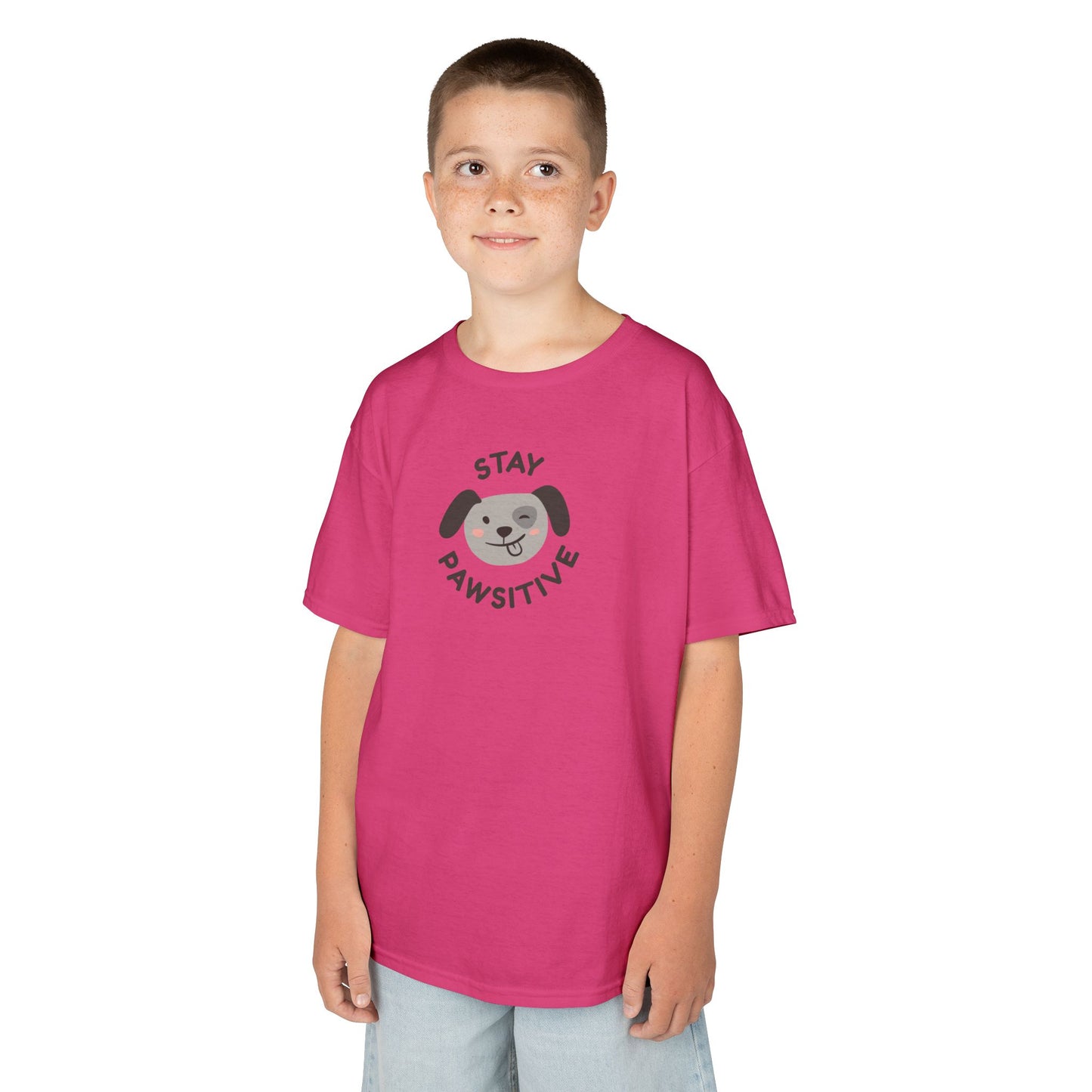 Kids T-Shirt — "Stay Pawsitive" Sloth Tee (Cute Animal Positivity Shirt)