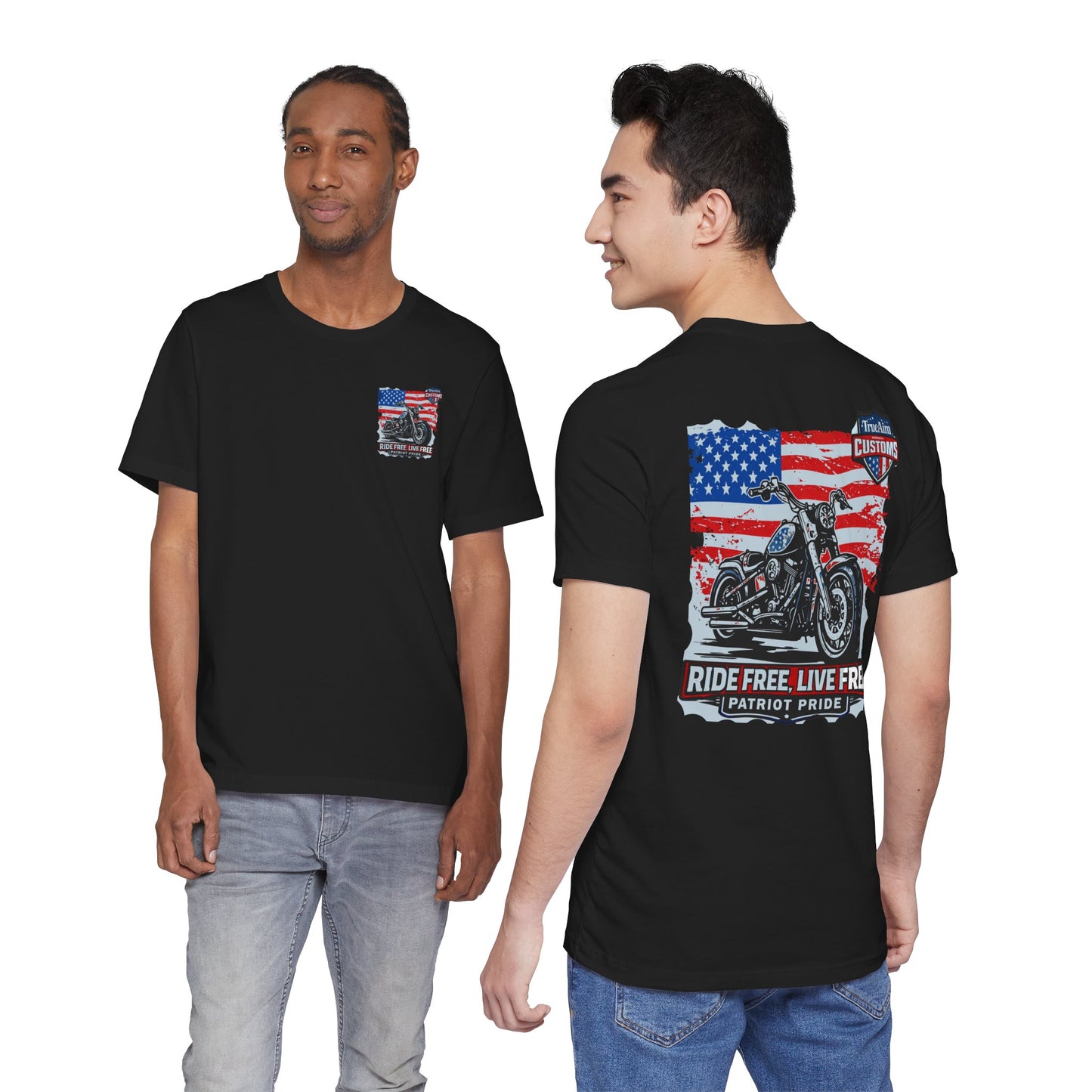 Freedom Motorcycle T-Shirt – American Flag Biker Tee