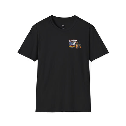 Armed and Disciplined T-Shirt — Patriotic Rifle Graphic Tee
