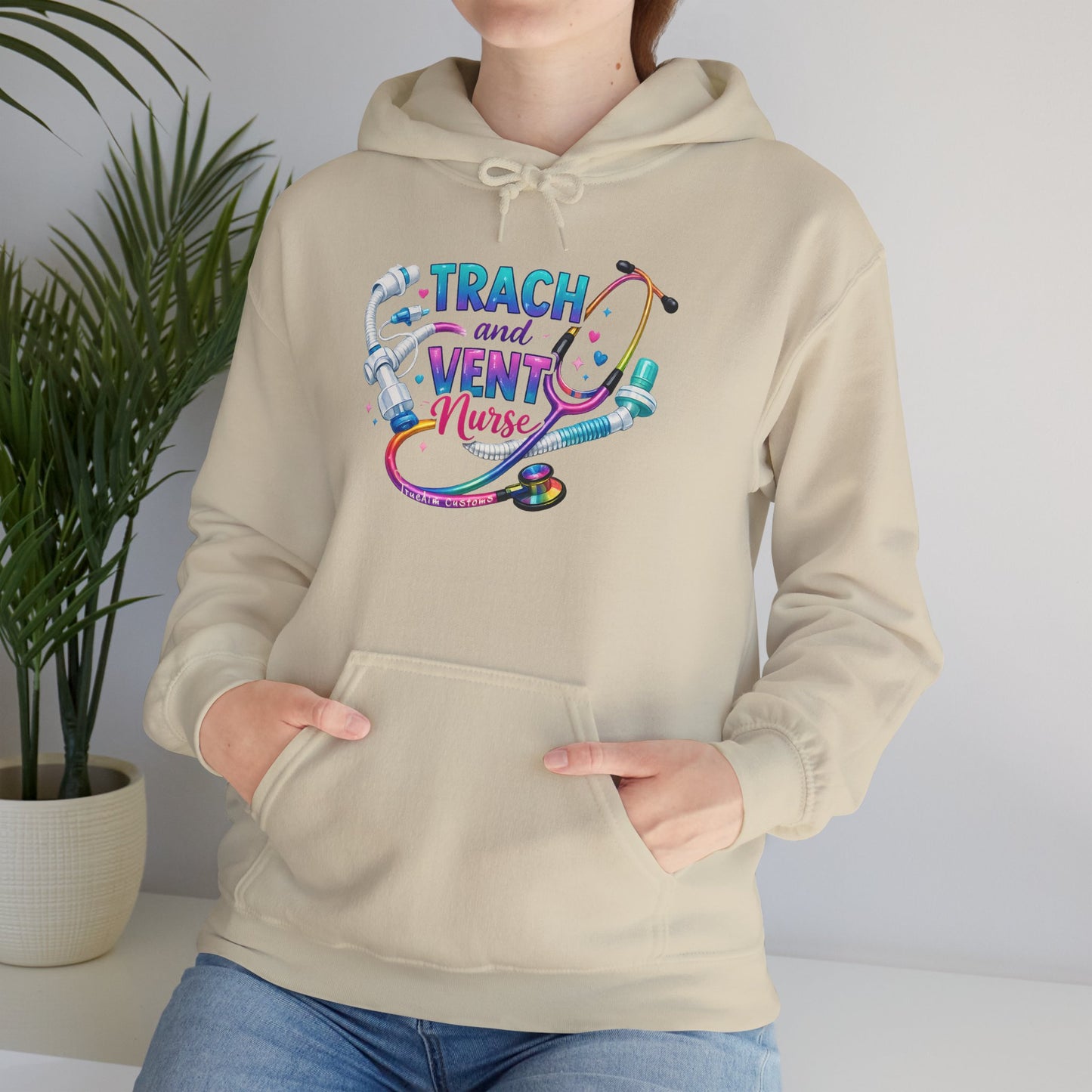 TRACH and VENT nurse Unisex Heavy Blend™ Hooded Sweatshirt