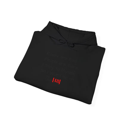 Hoodie — "Roses Are Red / People Are Fake" Minimalist Streetwear Pullover