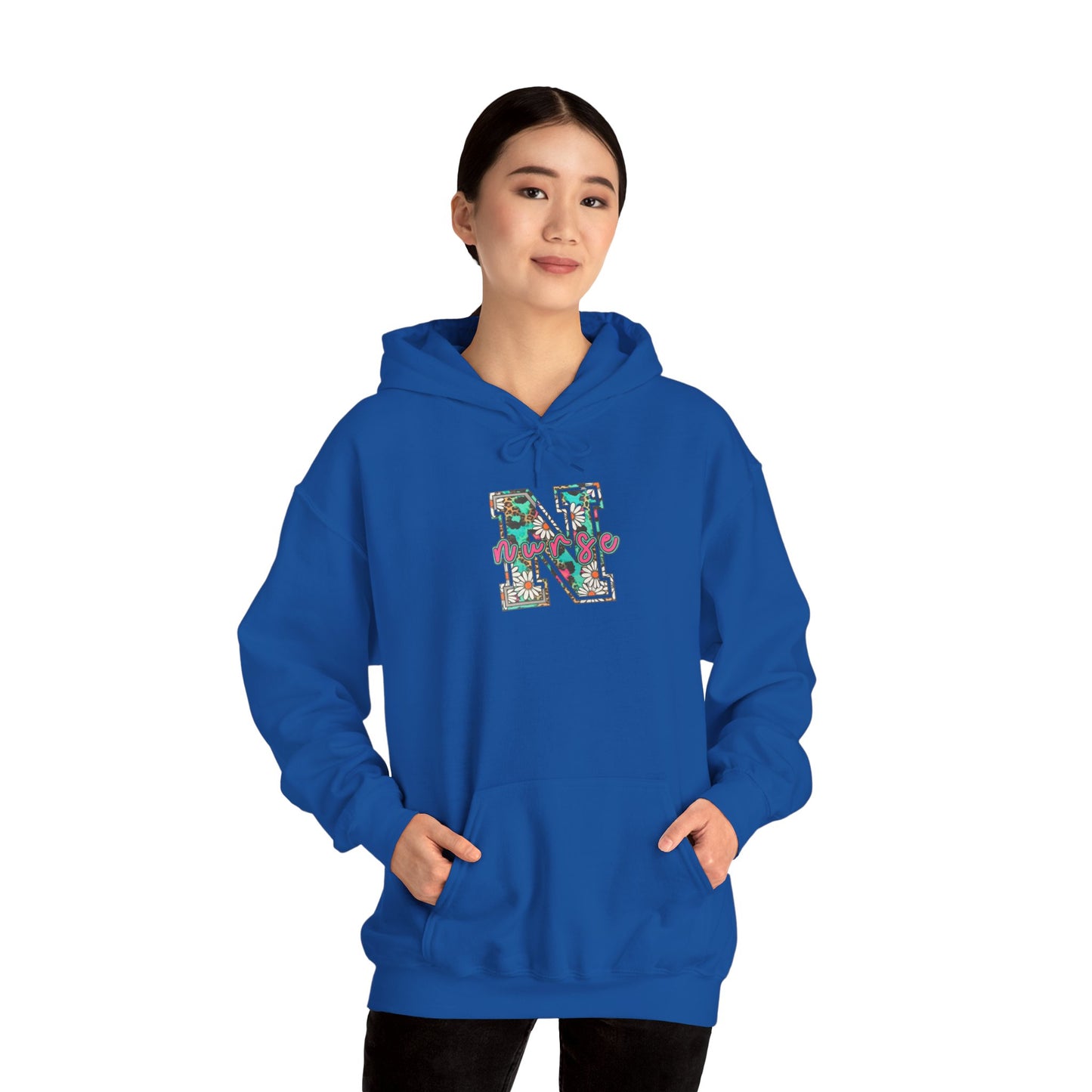 Floral Monogram 'N' Nurse Hoodie — Vintage Rose Letter Sweatshirt