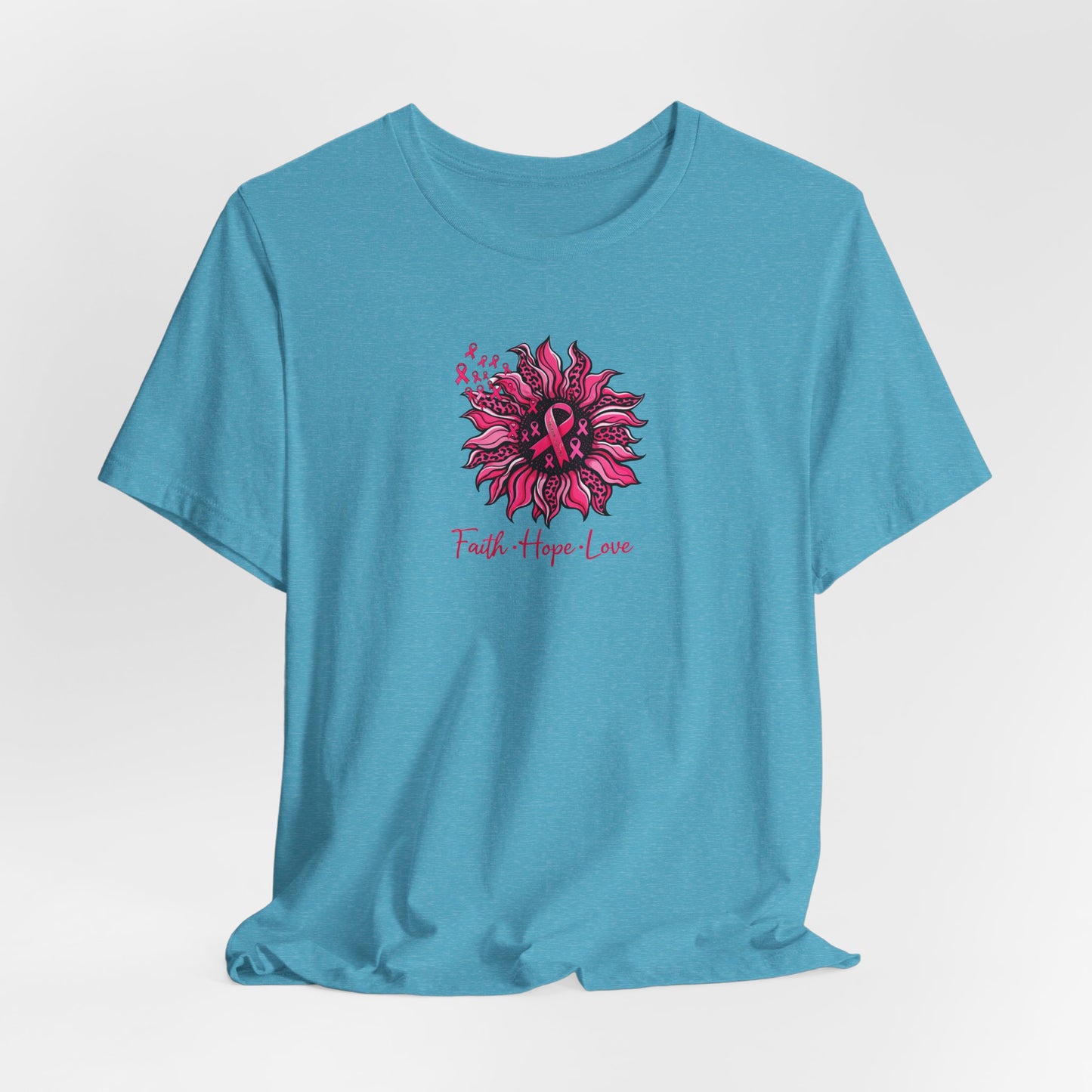 Faith Hope Love Floral Tee — Inspirational Women's Short Sleeve Shirt