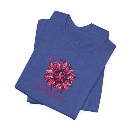 Faith Hope Love Floral Tee — Inspirational Women's Short Sleeve Shirt