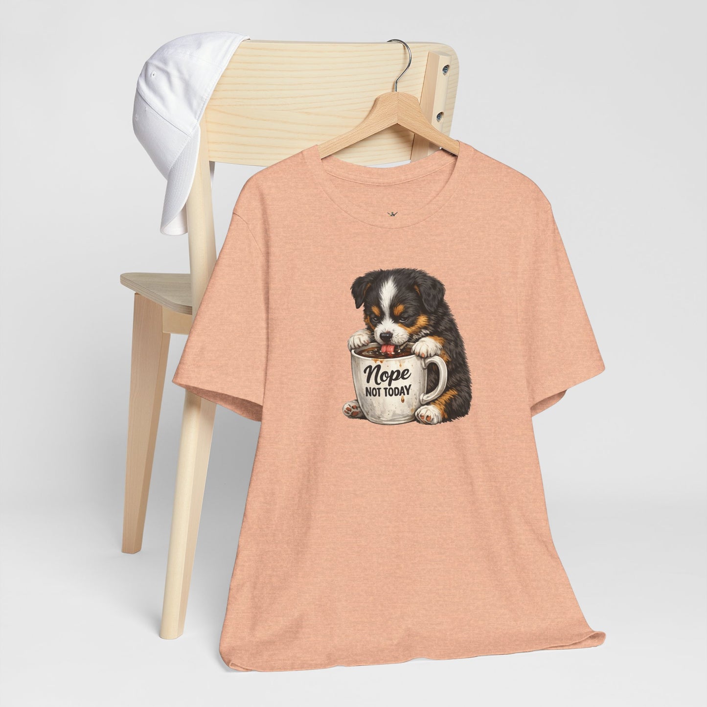 Puppy Coffee Tee — “Nope Not Today” Cute Dog Graphic T-Shirt