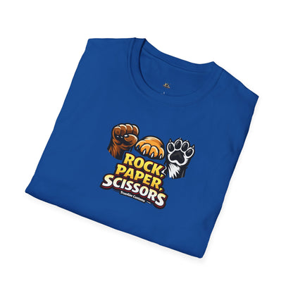 Rock Paper Scissors Paw Print T-Shirt — Cute Animal Game Graphic Tee