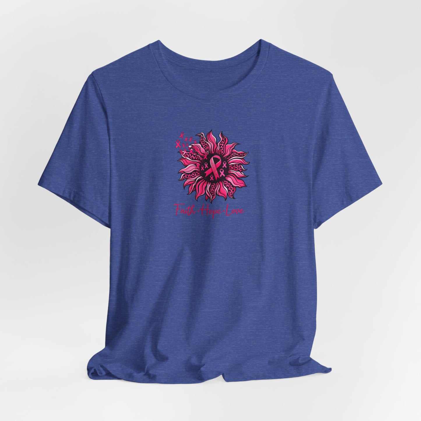 Faith Hope Love Floral Tee — Inspirational Women's Short Sleeve Shirt
