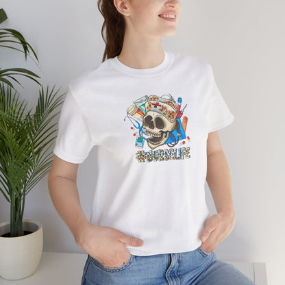 Nurse life Skull Graphic Tee