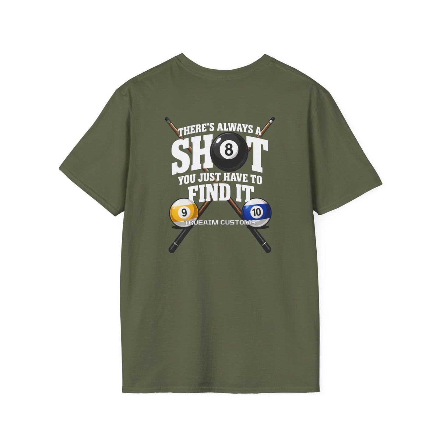 ‘Always A Shot' Billiards Cue & 8-Ball Graphic