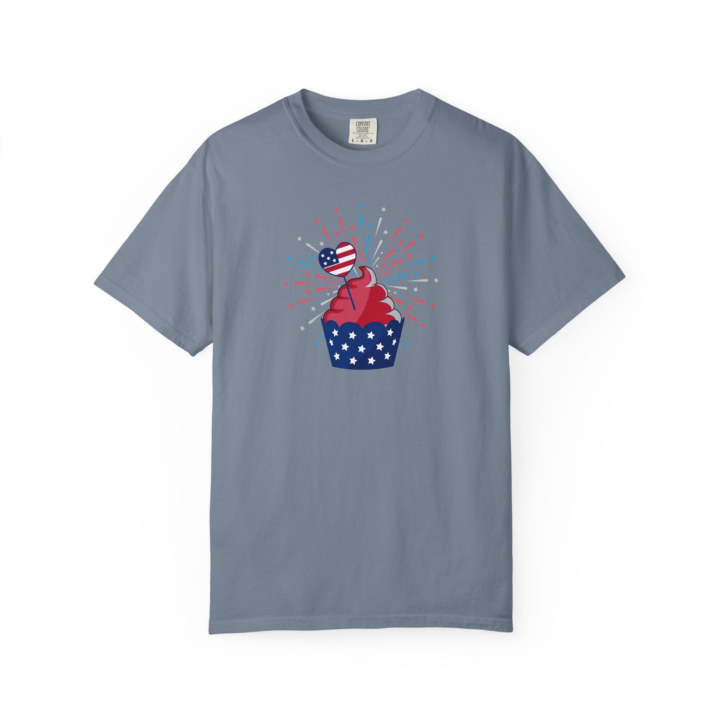 Patriotic Cupcake T-Shirt — 4th of July Red White Blue Celebration Tee