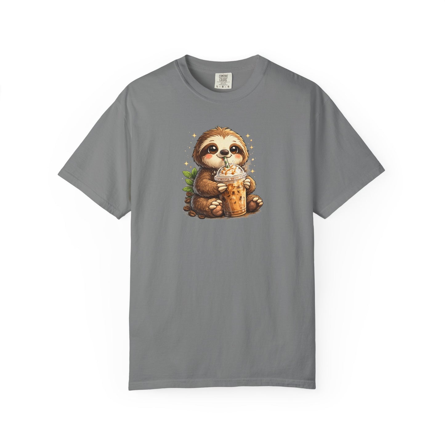 Cute Sloth Holding Coffee T-Shirt — Adorable Cozy Animal Tee