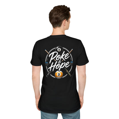 Pool Player T‑Shirt – “Poke & Hope” Billiards Graphic Tee