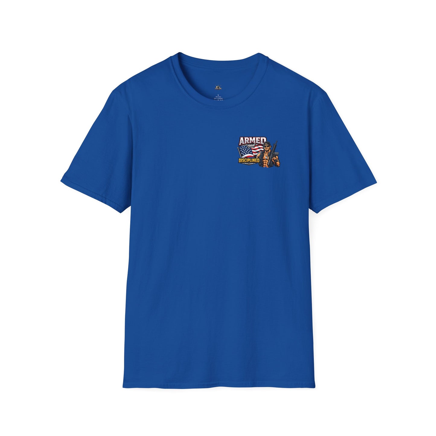 Armed and Disciplined T-Shirt — Patriotic Rifle Graphic Tee