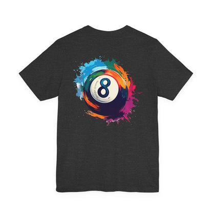 8 Ball Splash T‑Shirt — Colorful Pool Billiards Tee