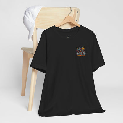 Motorcycle T‑Shirt with Beer Mug Graphic