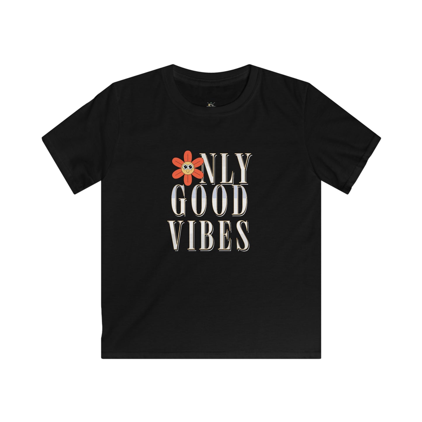 Kids Tee - "Only Good Vibes" Retro Flower Graphic