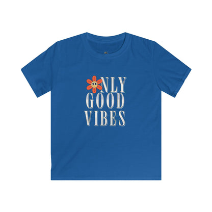Kids Tee - "Only Good Vibes" Retro Flower Graphic