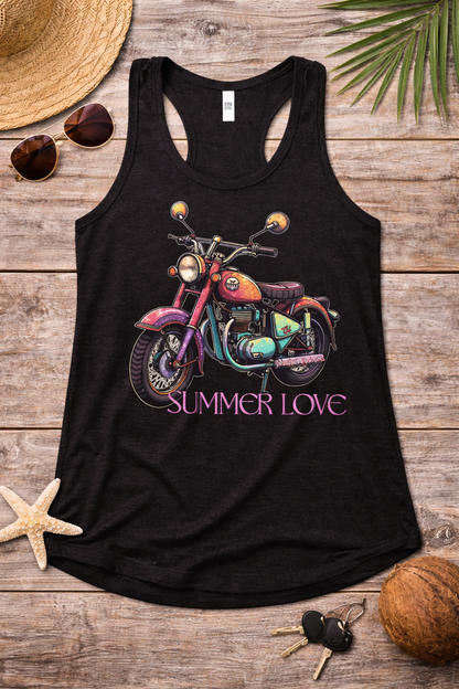 summer_love_flat_tank.png → "Summer Love Motorcycle Racerback Tank flat lay product shot"